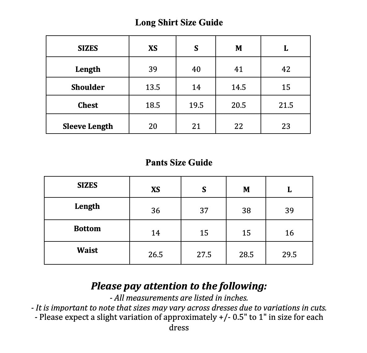 Size Guide